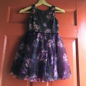 Dark purple floral sparkle dress